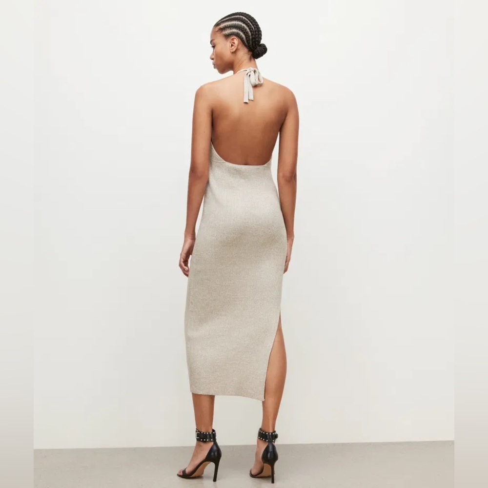 AllSaints Lexi Halter Neck Midi Sweater Dress